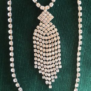 Crystal Rhinestone Necklace Tassel Pendant